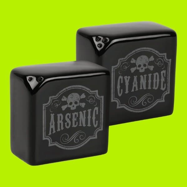 Arsenic & Cyanide Salt and Pepper Shakers for People Who Like Their Dinner With Drama